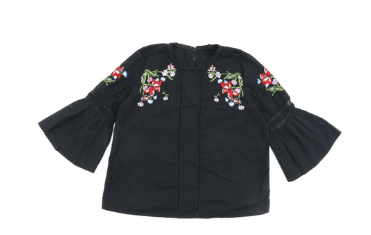 Womens UK Size 8 Topshop Black Basic Blouse