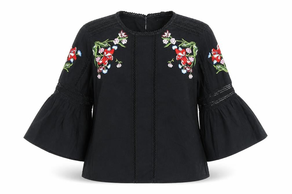 Womens UK Size 8 Topshop Black Basic Blouse