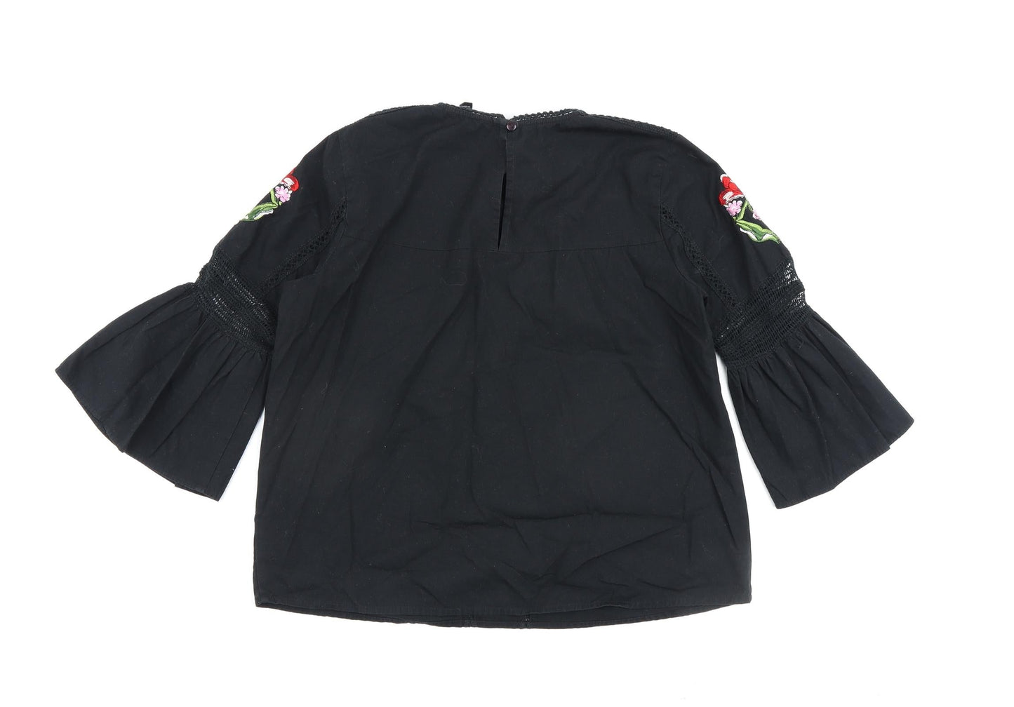 Womens UK Size 8 Topshop Black Basic Blouse
