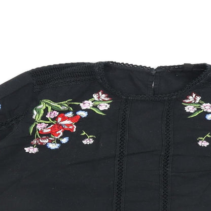 Womens UK Size 8 Topshop Black Basic Blouse