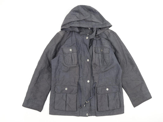 Per Una Womens Grey Rain Coat Coat Size 14 Snap