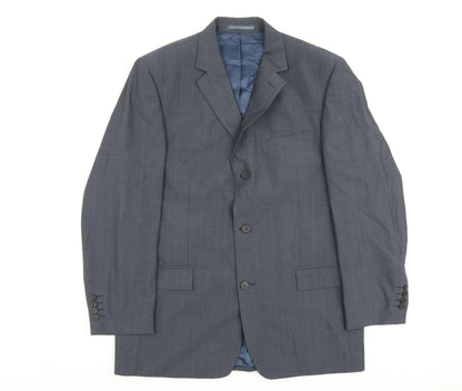 Mens UK Size 42 Blazer Regular Blue Suit Jacket