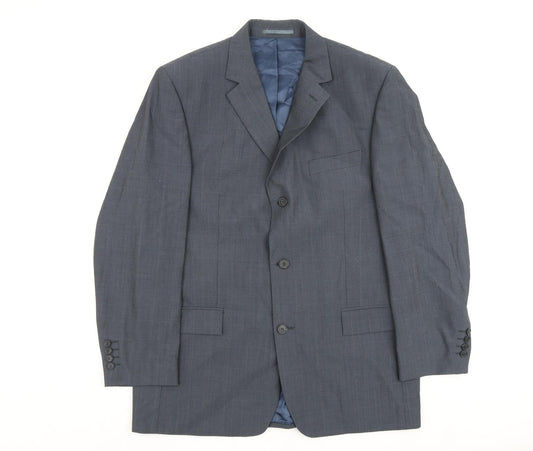 Mens UK Size 42 Blazer Regular Blue Suit Jacket