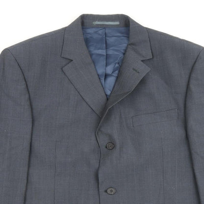 Mens UK Size 42 Blazer Regular Blue Suit Jacket