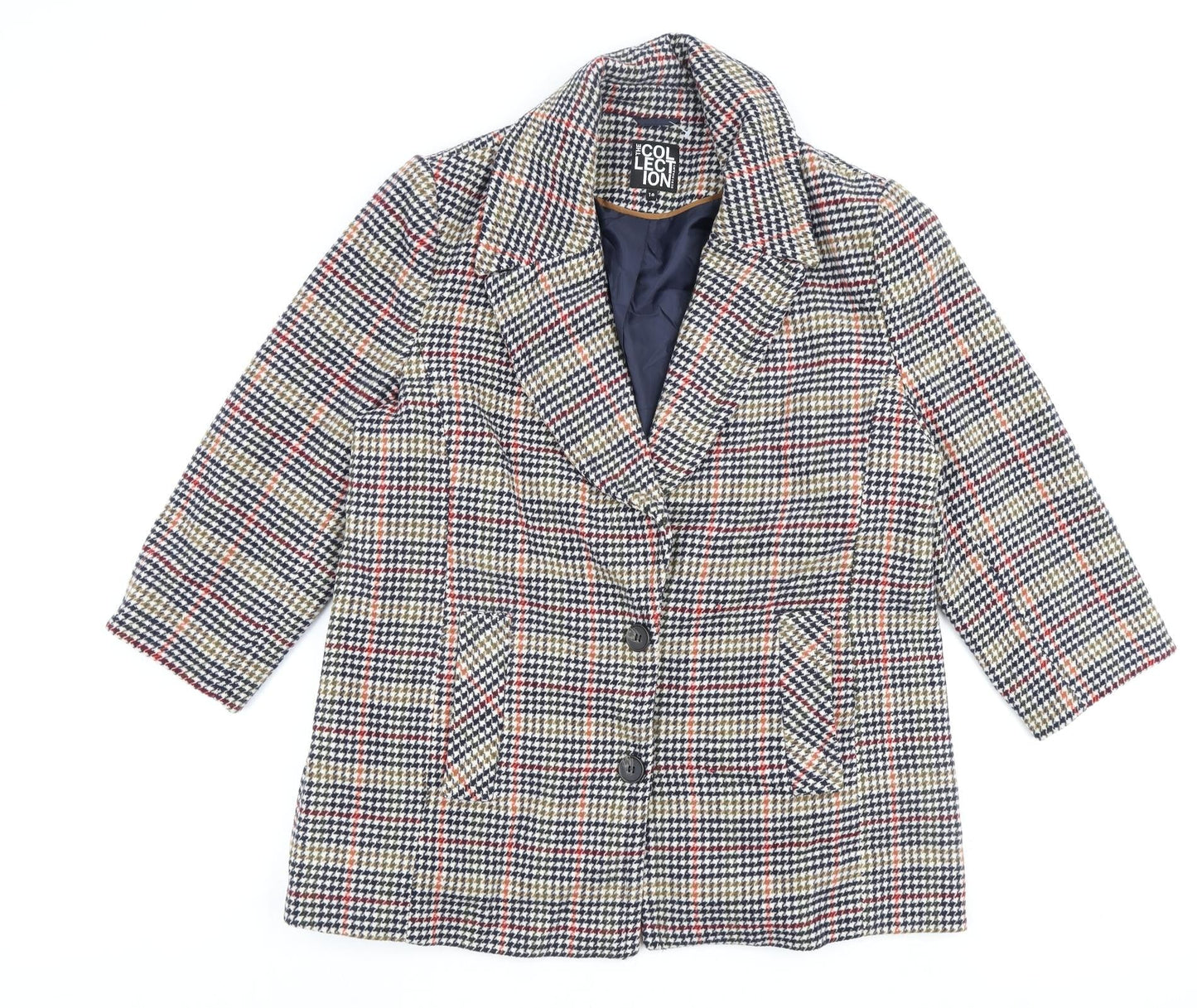 Womens UK Size 18 Debenhams Multicoloured Overcoat