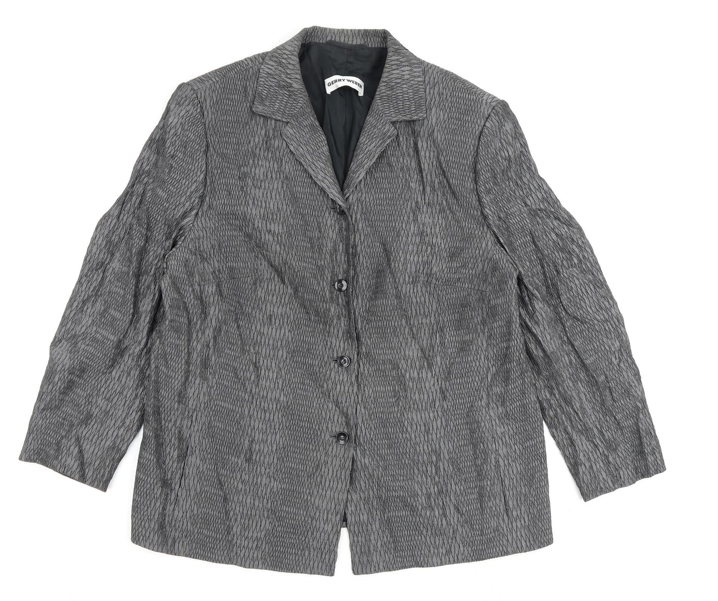 Gerry Weber Womens Grey Jacket Blazer Size 18 Button