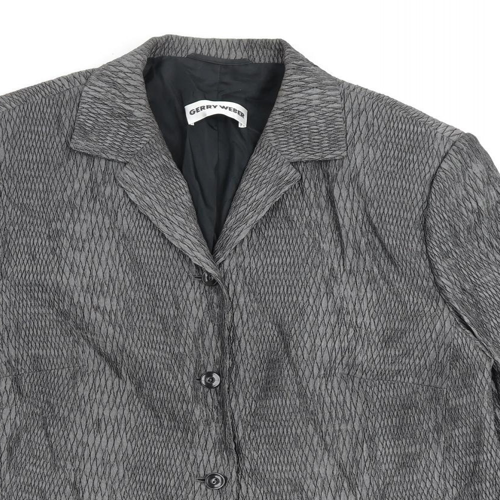 Gerry Weber Womens Grey Jacket Blazer Size 18 Button