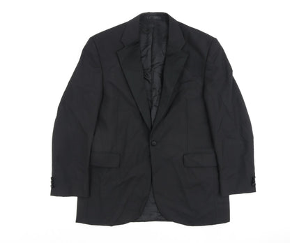 Drescott Mens Black Polyester Jacket Blazer Size 42 Regular