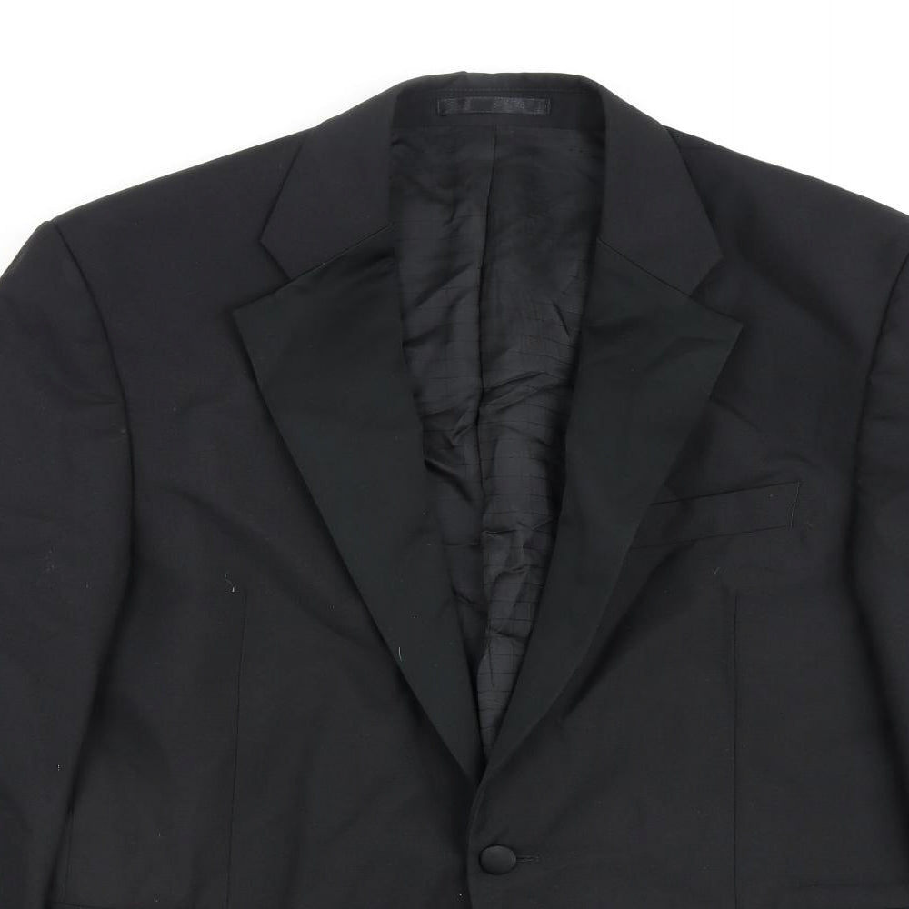 Drescott Mens Black Polyester Jacket Blazer Size 42 Regular