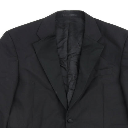 Drescott Mens Black Polyester Jacket Blazer Size 42 Regular