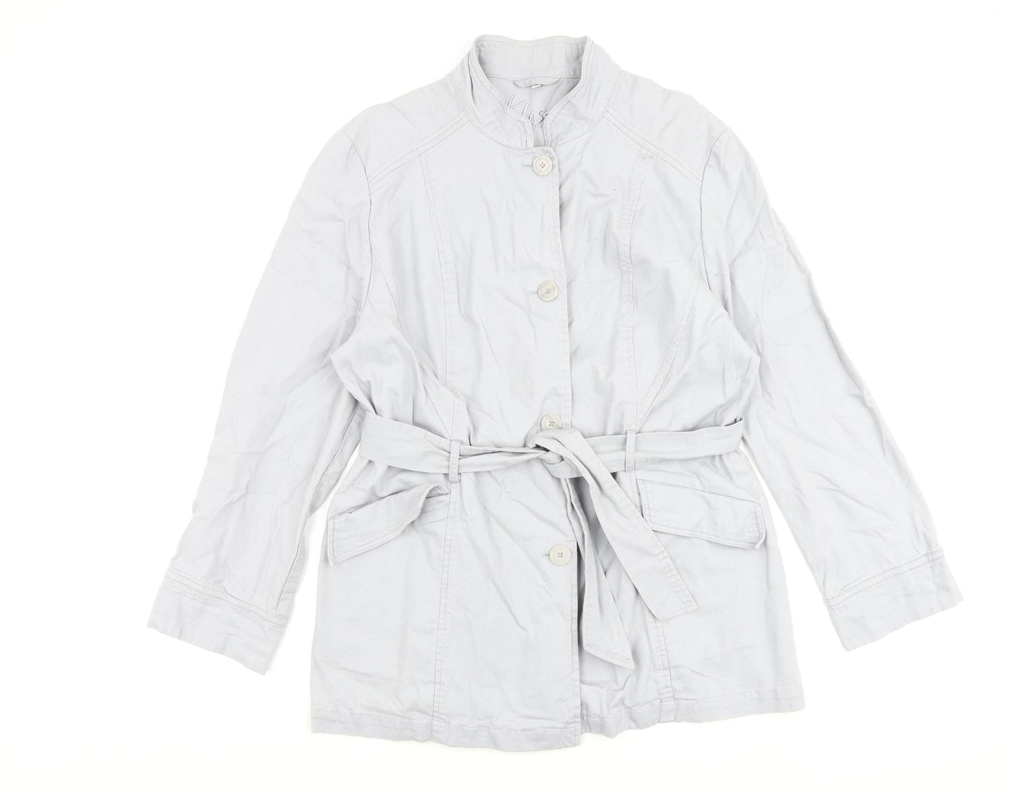 Klass Womens Grey Jacket Coat Size L Button