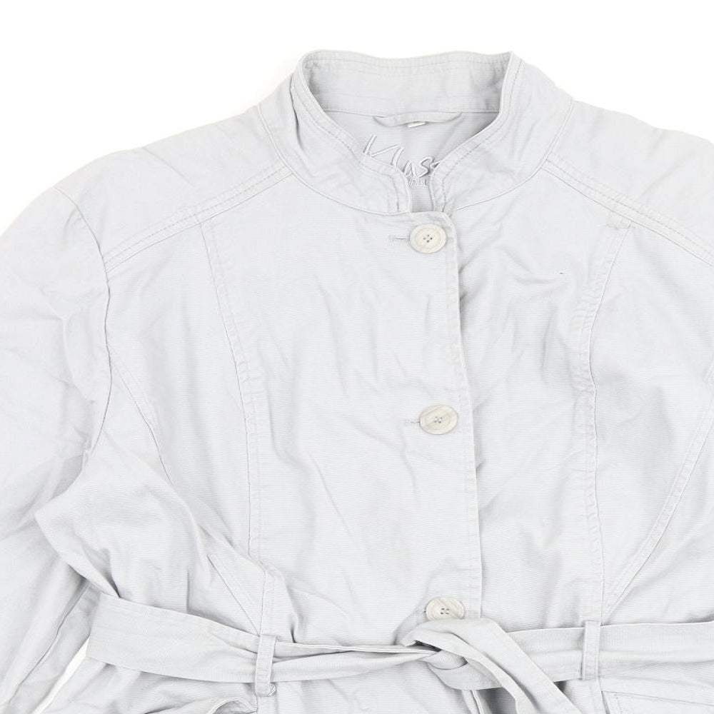 Klass Womens Grey Jacket Coat Size L Button