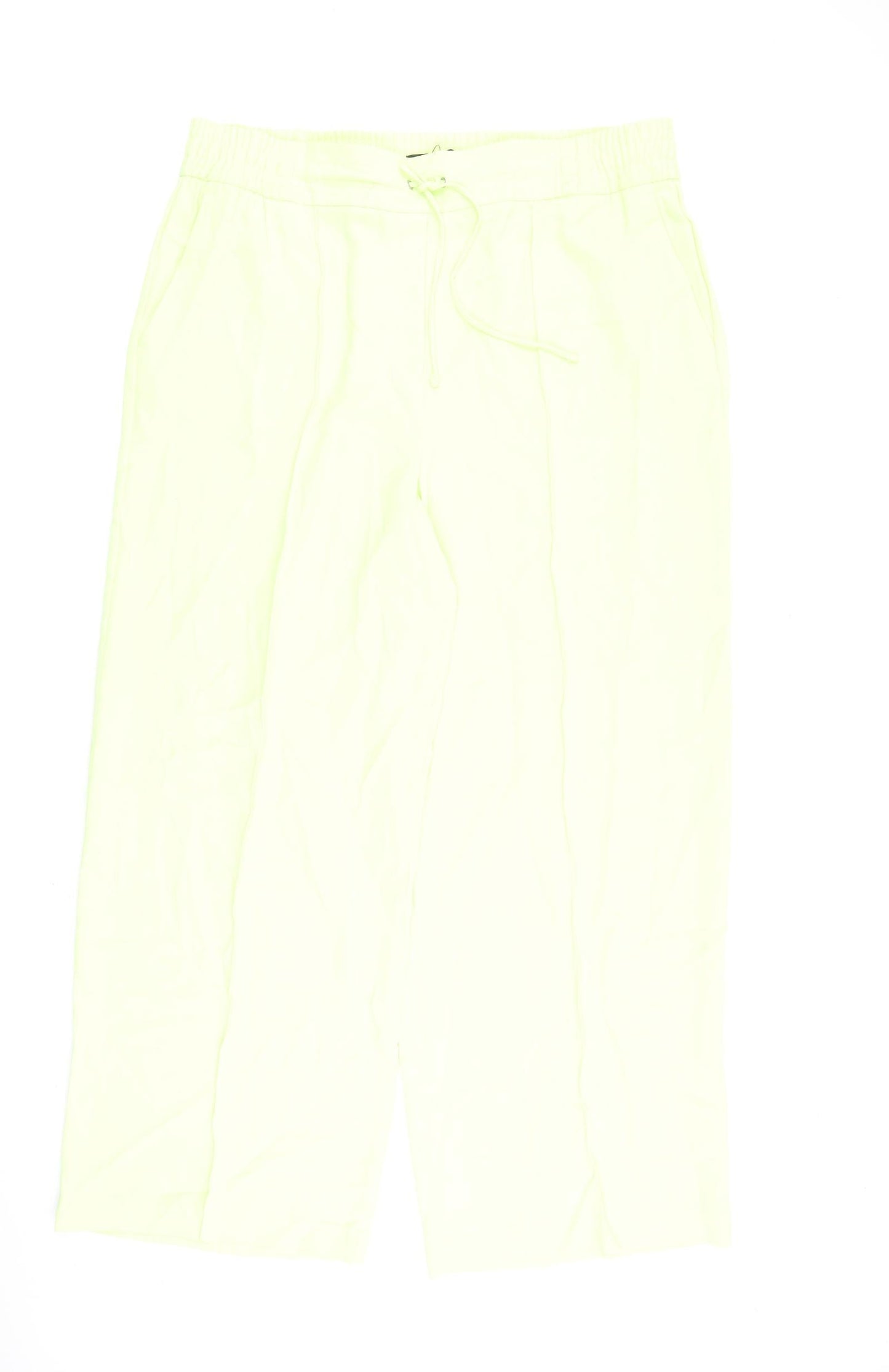 Marks and Spencer Womens Green Polyester Trousers Size 20 L31 in Regular Tie