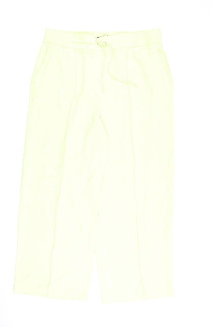 Marks and Spencer Womens Green Polyester Trousers Size 20 L31 in Regular Tie