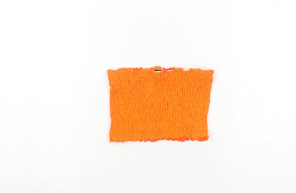 Womens UK Size 4 Topshop Orange Cropped Tank