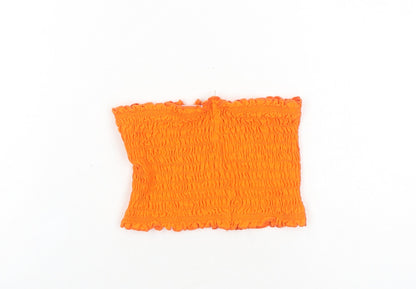 Womens UK Size 4 Topshop Orange Cropped Tank