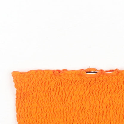 Womens UK Size 4 Topshop Orange Cropped Tank