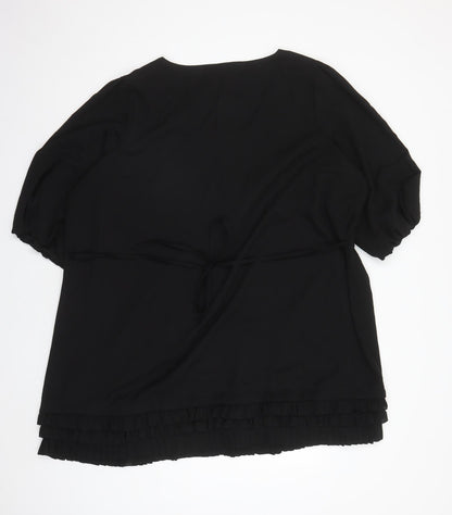 Angel Ribbons Womens Black Polyester Pencil Dress Size 30 Round Neck Pullover