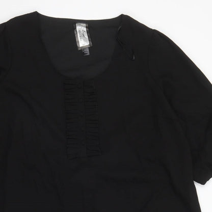 Angel Ribbons Womens Black Polyester Pencil Dress Size 30 Round Neck Pullover