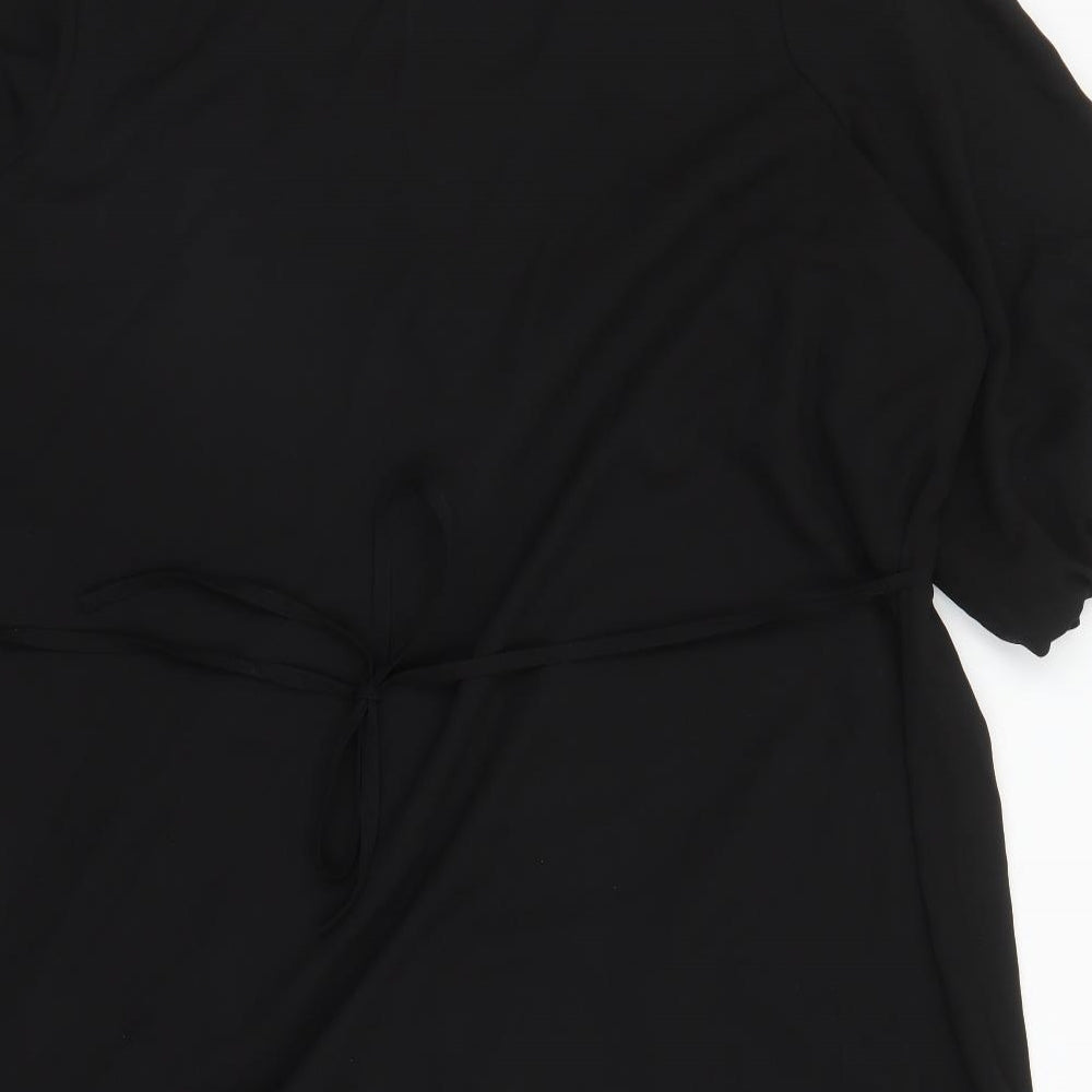 Angel Ribbons Womens Black Polyester Pencil Dress Size 30 Round Neck Pullover
