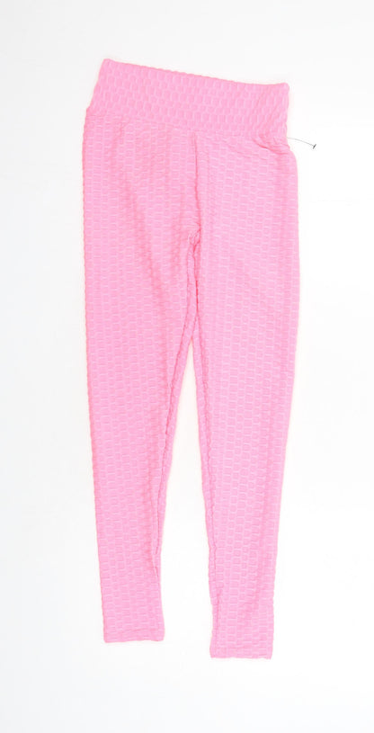 Lift Activewear Womens Pink Polyester Compression Leggings Size S L25 in Regular