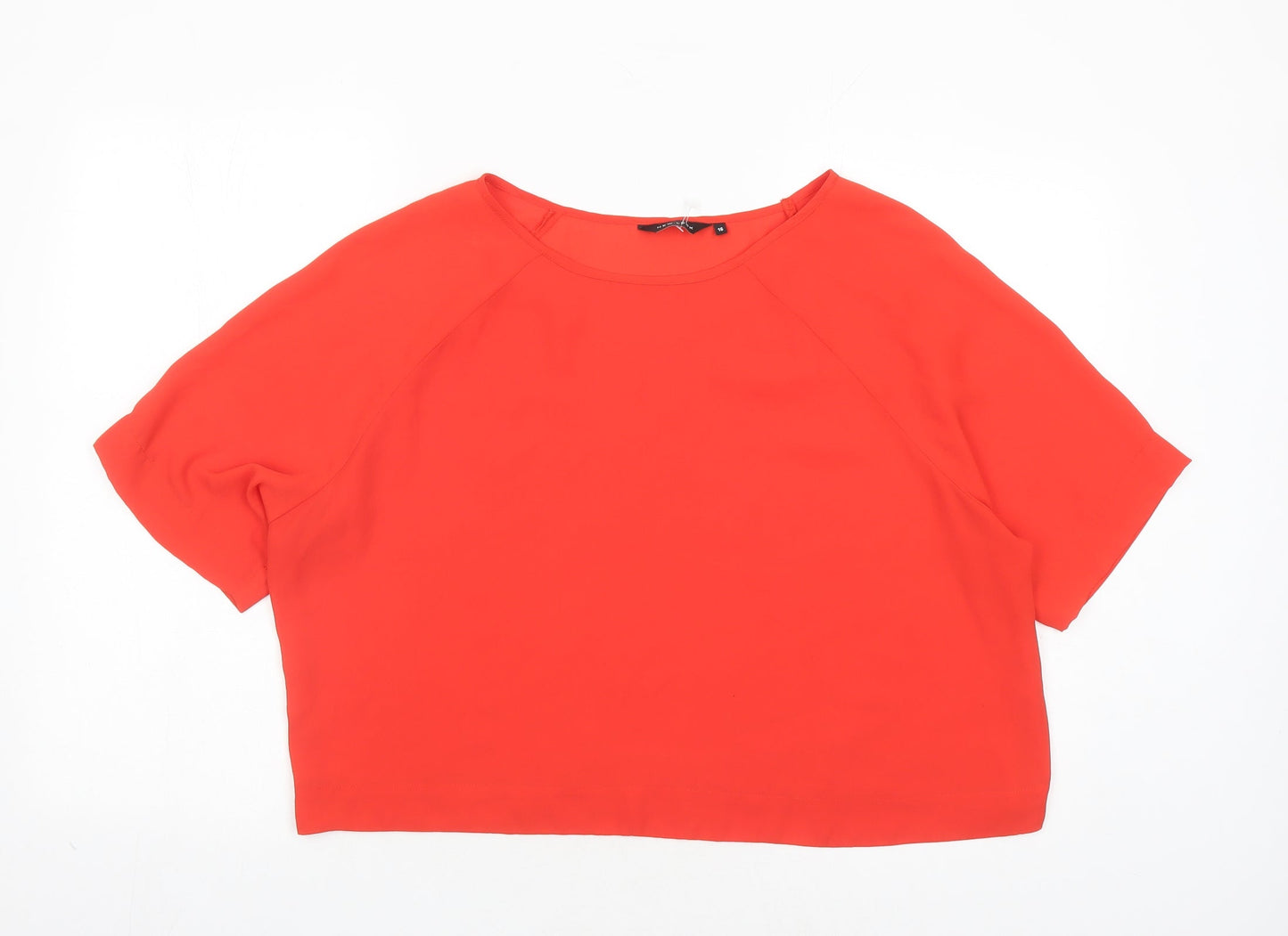 Womens UK Size 16 New Look Orange Cropped Blouse