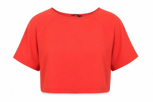 Womens UK Size 16 New Look Orange Cropped Blouse