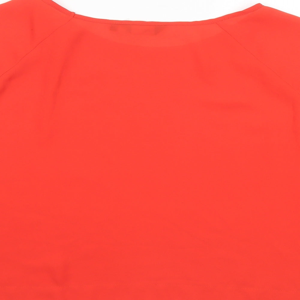 Womens UK Size 16 New Look Orange Cropped Blouse
