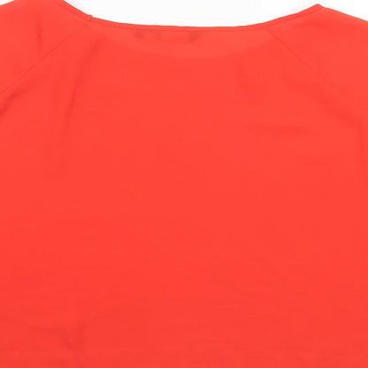 Womens UK Size 16 New Look Orange Cropped Blouse