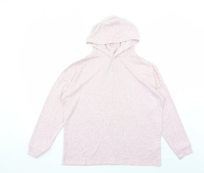 Marks and Spencer Girls Pink Viscose Pullover Hoodie Size 12-13 Years Pullover