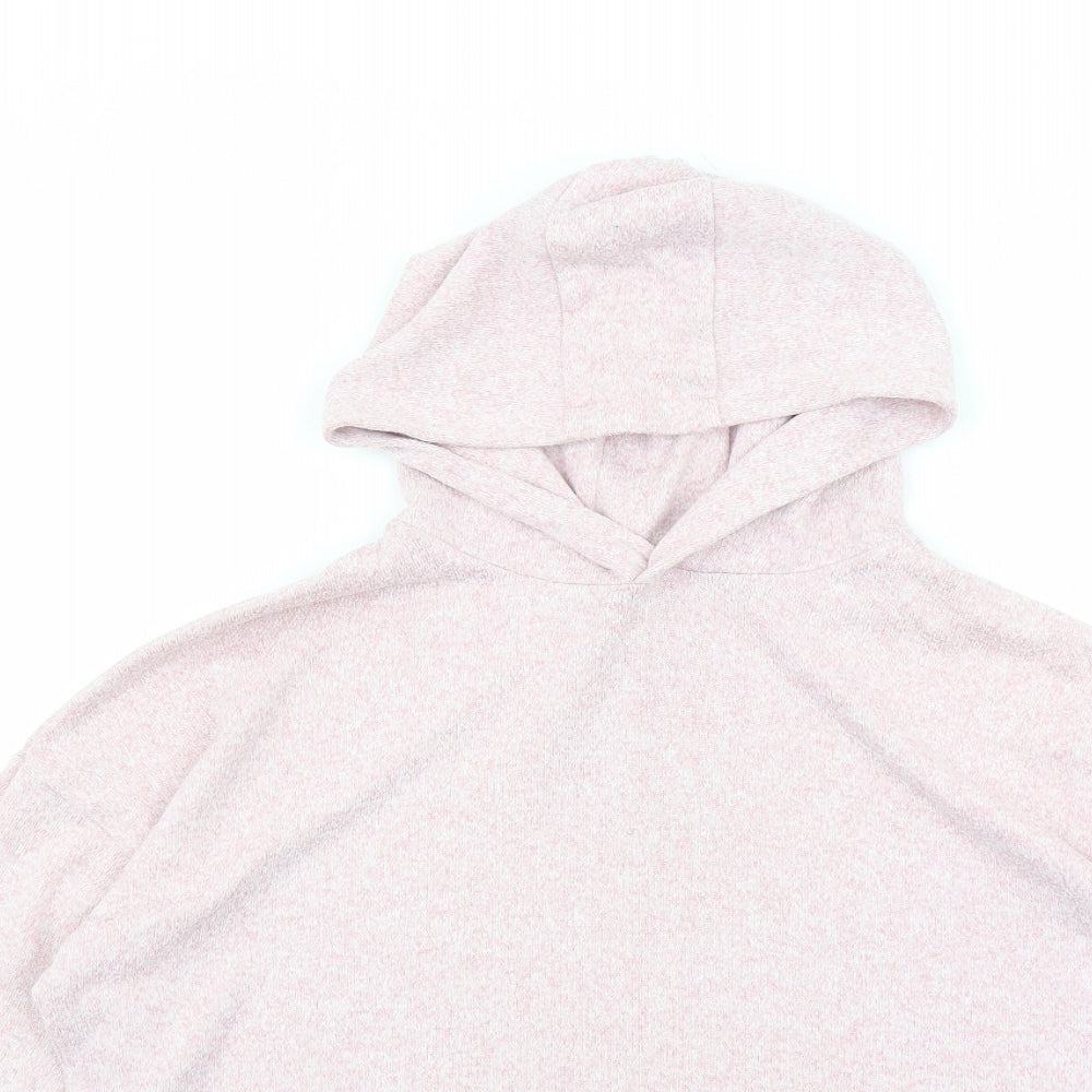 Marks and Spencer Girls Pink Viscose Pullover Hoodie Size 12-13 Years Pullover