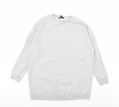 New Look Womens Grey Polyester Pullover Sweatshirt Size M Pullover