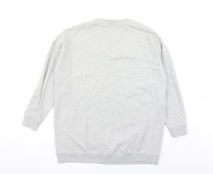 New Look Womens Grey Polyester Pullover Sweatshirt Size M Pullover