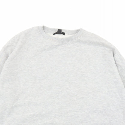 New Look Womens Grey Polyester Pullover Sweatshirt Size M Pullover