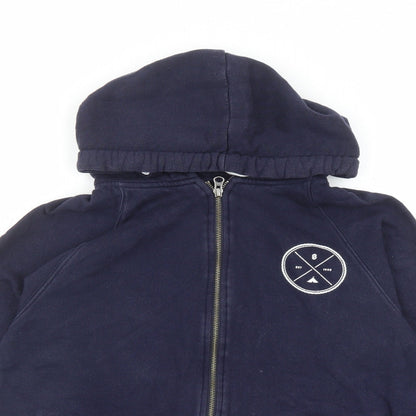Earth Positive Womens Blue Cotton Full Zip Hoodie Size S Zip