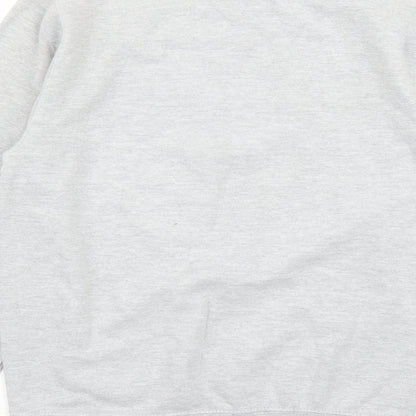 Neon Marl Womens Grey Cotton Pullover Sweatshirt Size XS Pullover - Heart Graphic