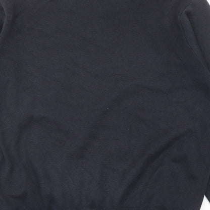 Blue Harbour Mens Blue Round Neck Cotton Henley Jumper Size M Long Sleeve