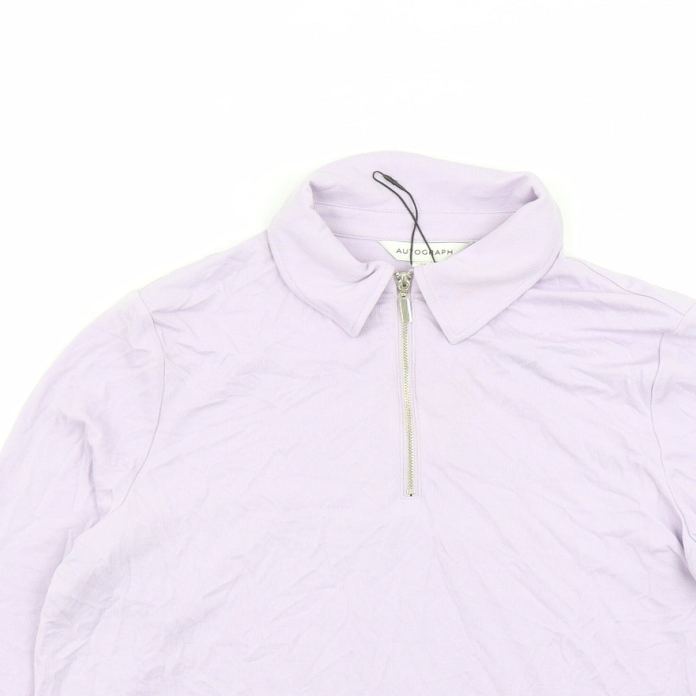 Autograph Womens Purple Modal Basic Polo Size 14 Collared