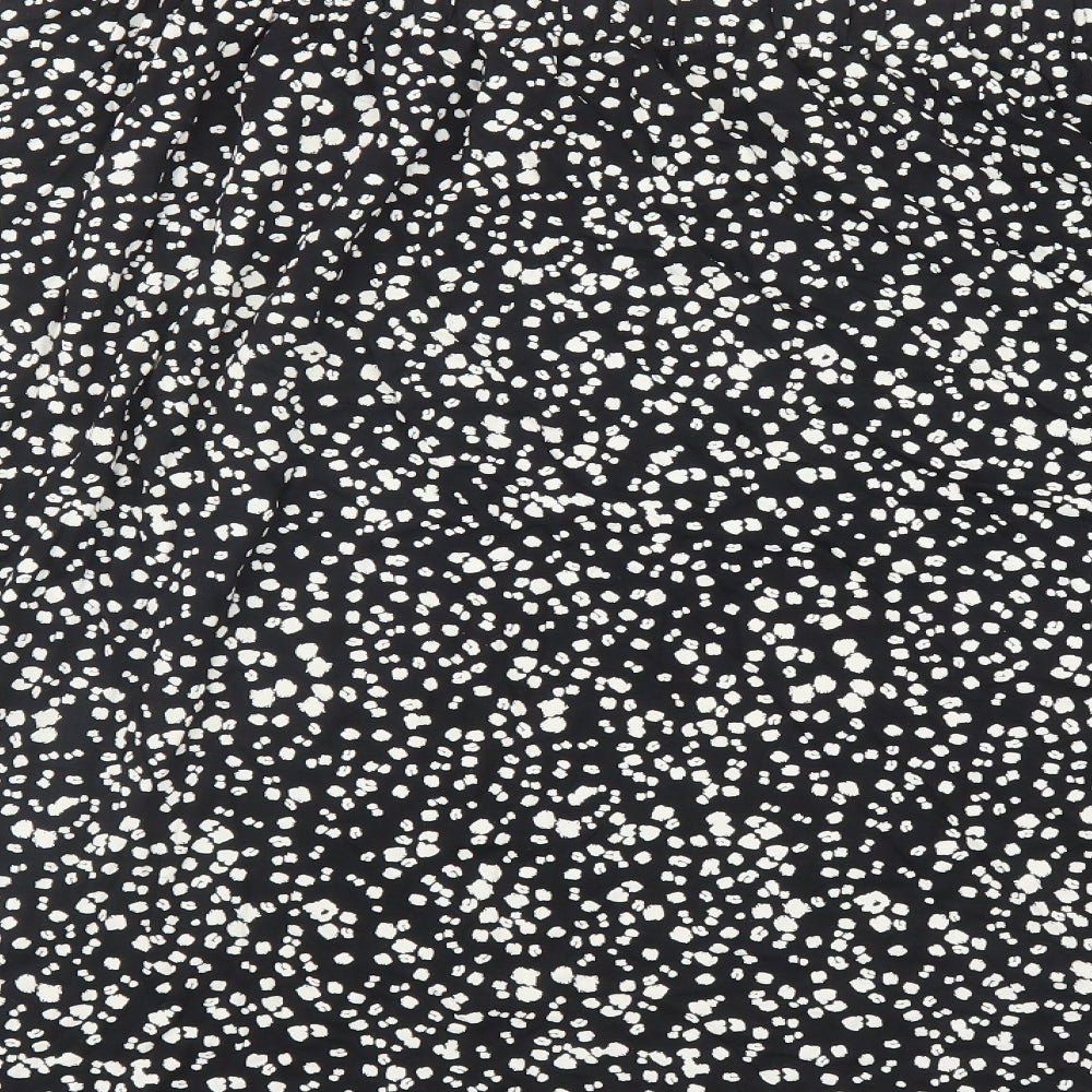Marks and Spencer Womens Black Geometric Viscose Swing Skirt Size 22 - Elasticated Waist