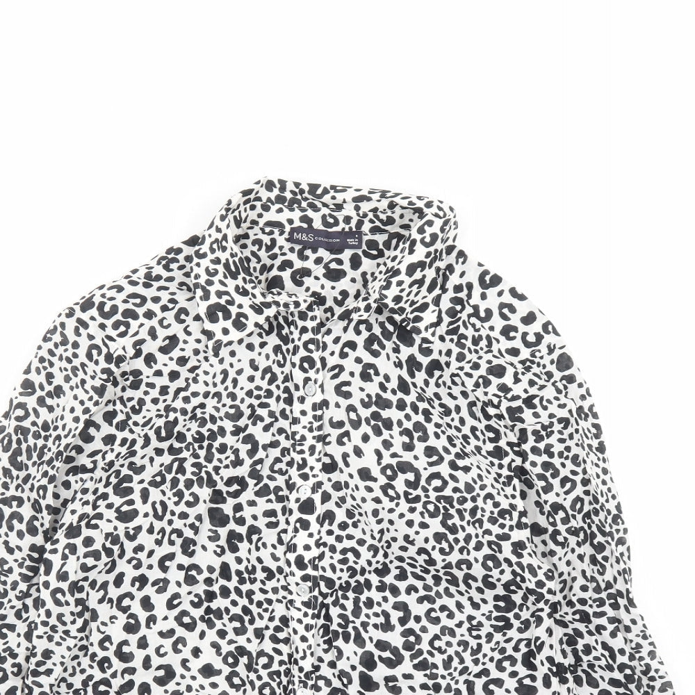 Womens UK Size 8 Marks and Spencer Black Basic Button-Up
