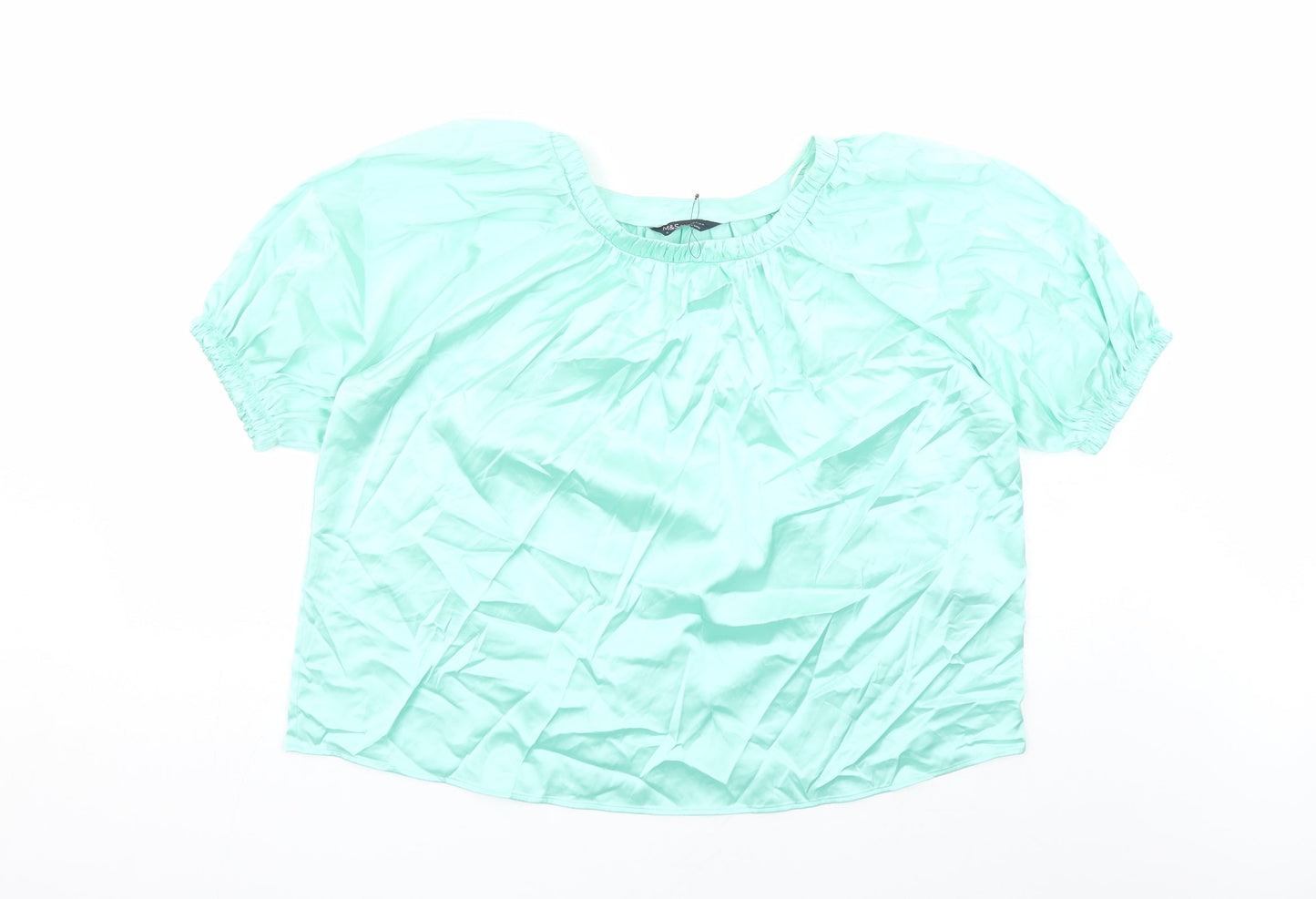 Womens UK Size 12 Marks and Spencer Green Basic Blouse