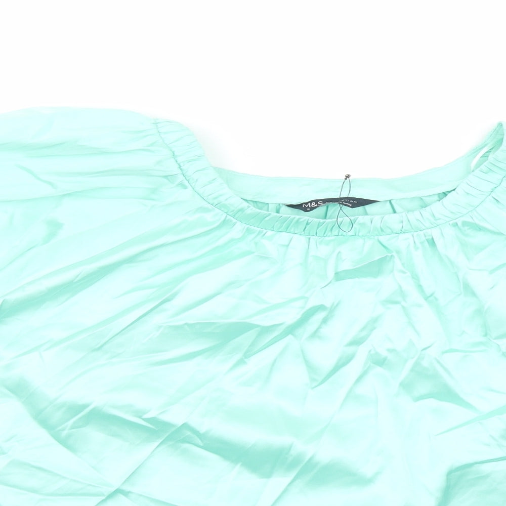 Womens UK Size 12 Marks and Spencer Green Basic Blouse
