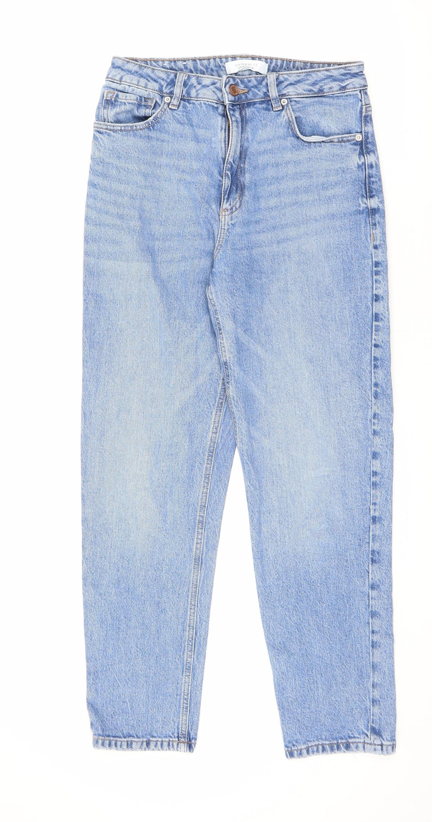 Dynamite Womens Blue Cotton Straight Jeans Size 26 in L26 in Regular Zip