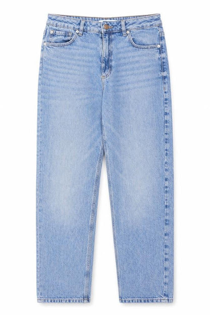 Dynamite Womens Blue Cotton Straight Jeans Size 26 in L26 in Regular Zip