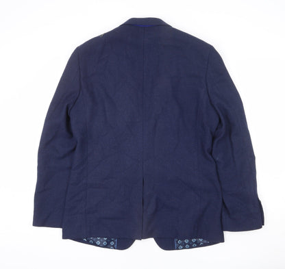 Broadstone Mens Blue Polyester Jacket Blazer Size 40 Regular