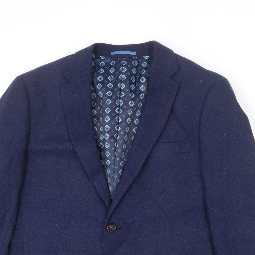 Broadstone Mens Blue Polyester Jacket Blazer Size 40 Regular