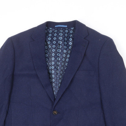 Broadstone Mens Blue Polyester Jacket Blazer Size 40 Regular