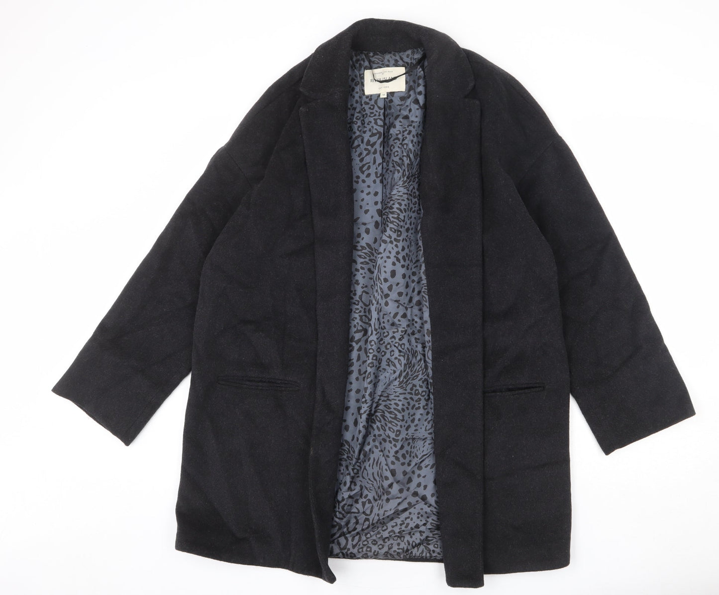 Womens UK Size 14 River Island Grey Overcoat