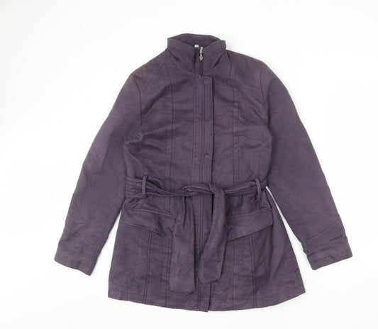 Klass Womens Purple Jacket Coat Size 12 Zip - Belted