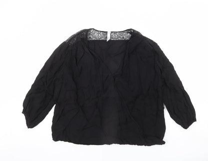 Womens UK Size L Mango Black Basic Blouse